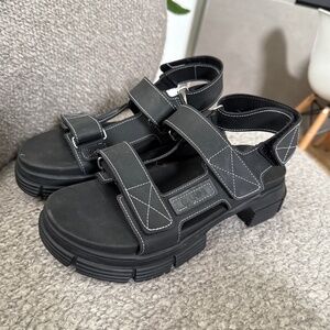 Ganni black rubber sandals